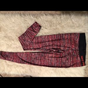 Nike Orange Stripped Women's Athletic Leggings